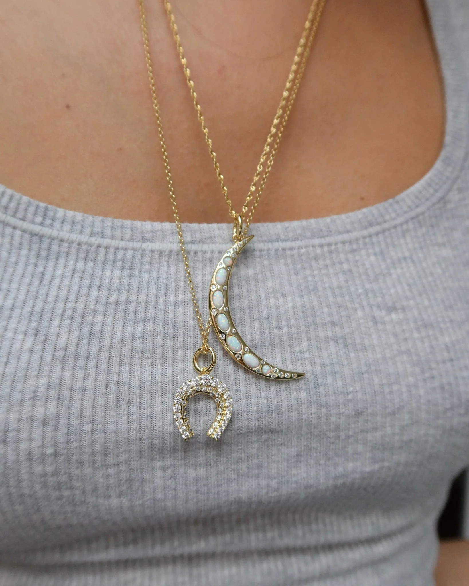 SELENE OPAL MOON CHARM NECKLACE - Image 6