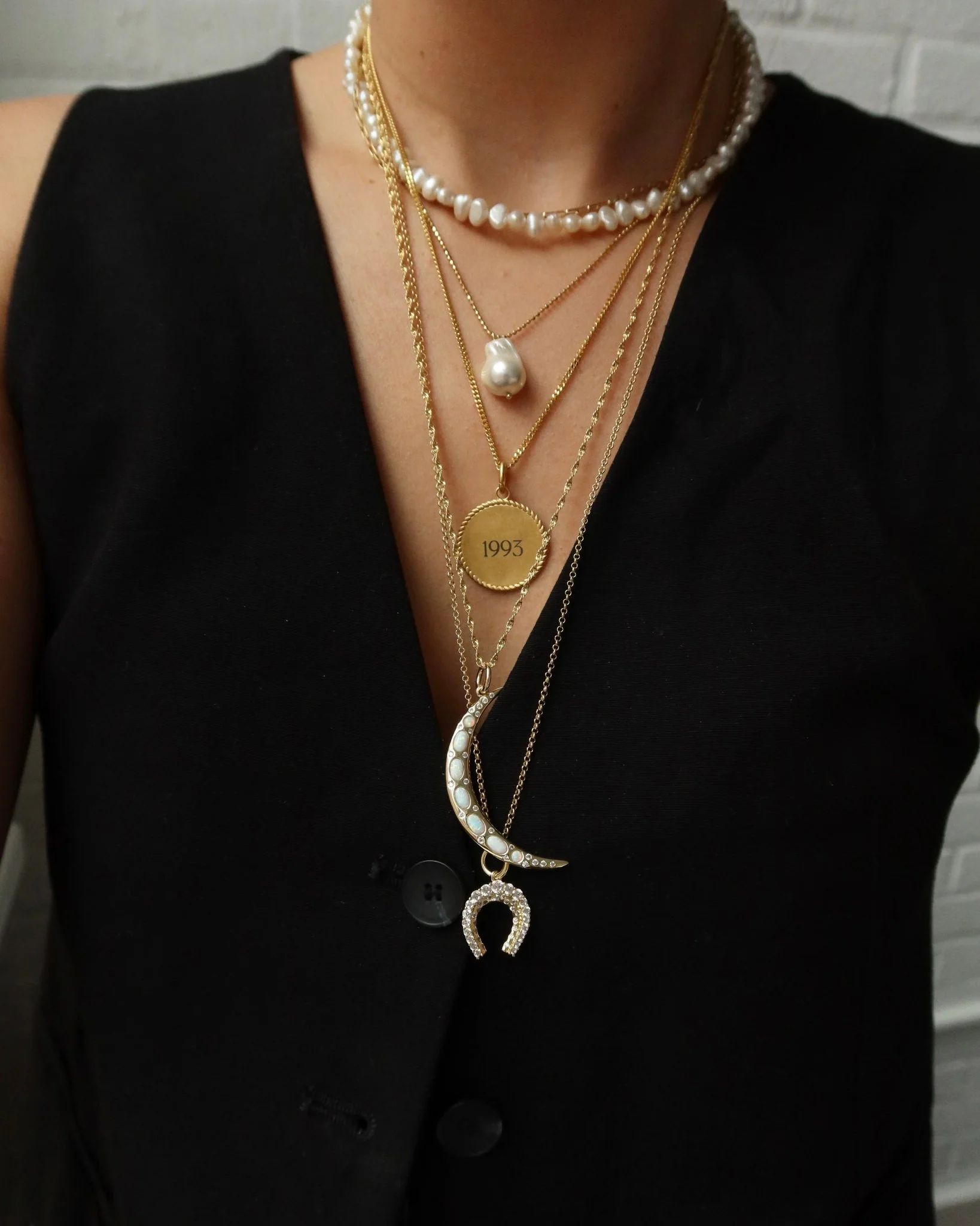 SELENE OPAL MOON CHARM NECKLACE - Image 9
