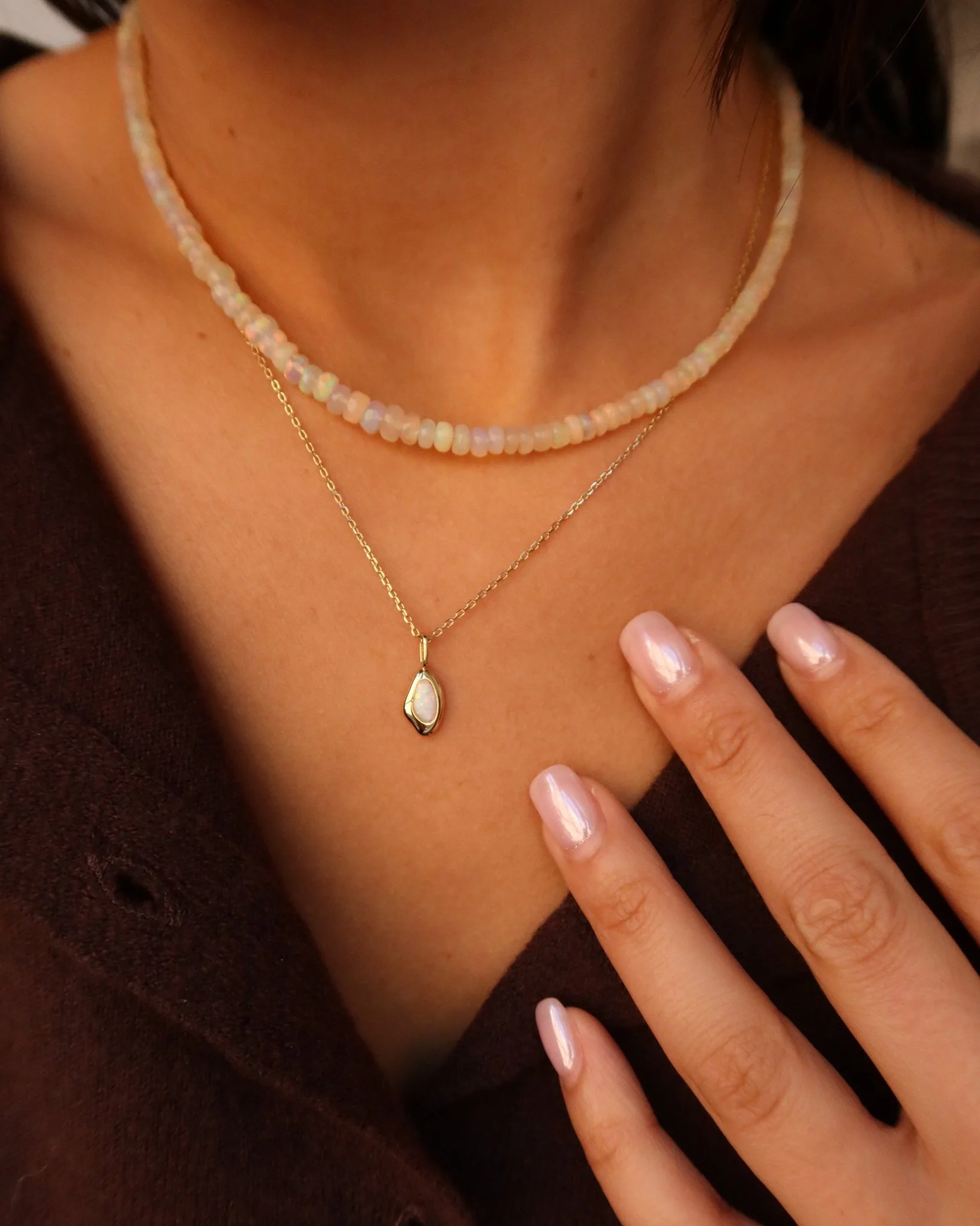 KELSIE MINI ORGANIC OPAL NECKLACE - Image 6