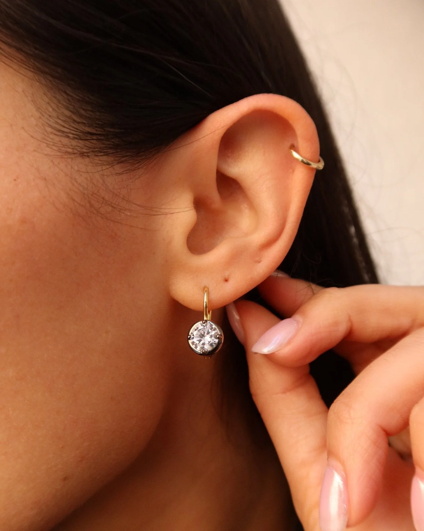 BLYTHE OXIDIZED RIM CZ HUGGIES - Image 2