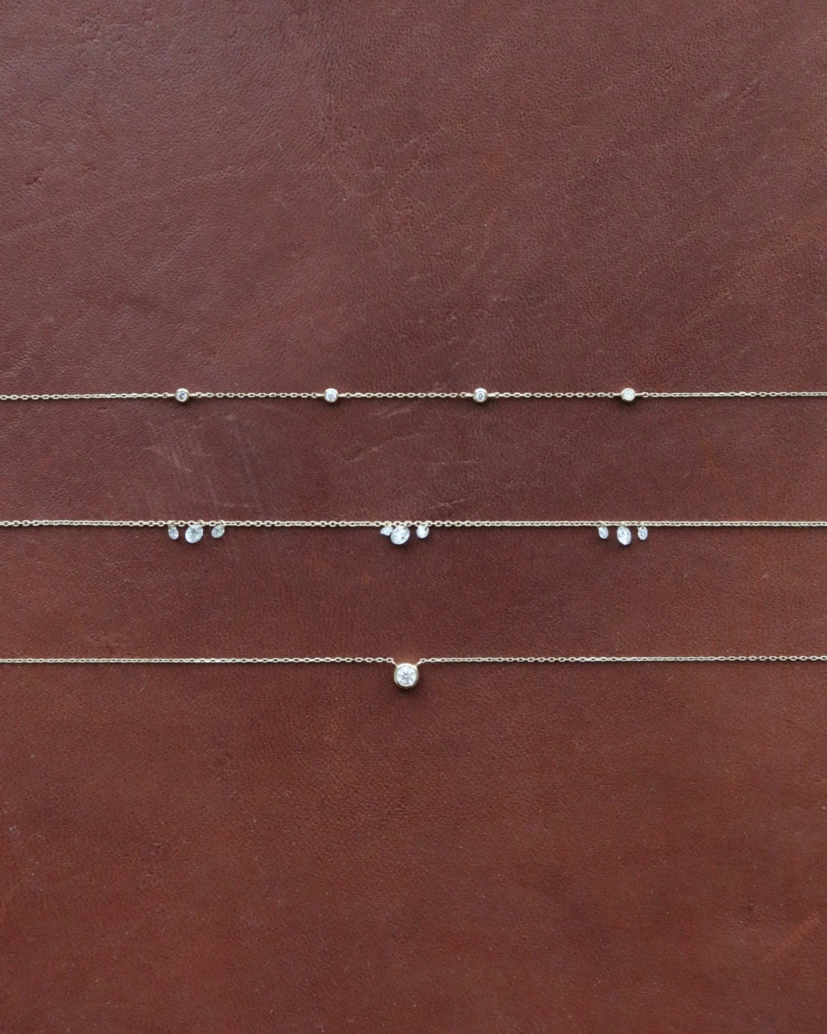 SAUSALITO TRIPLE DIAMOND CLUSTER NECKLACE - Image 7