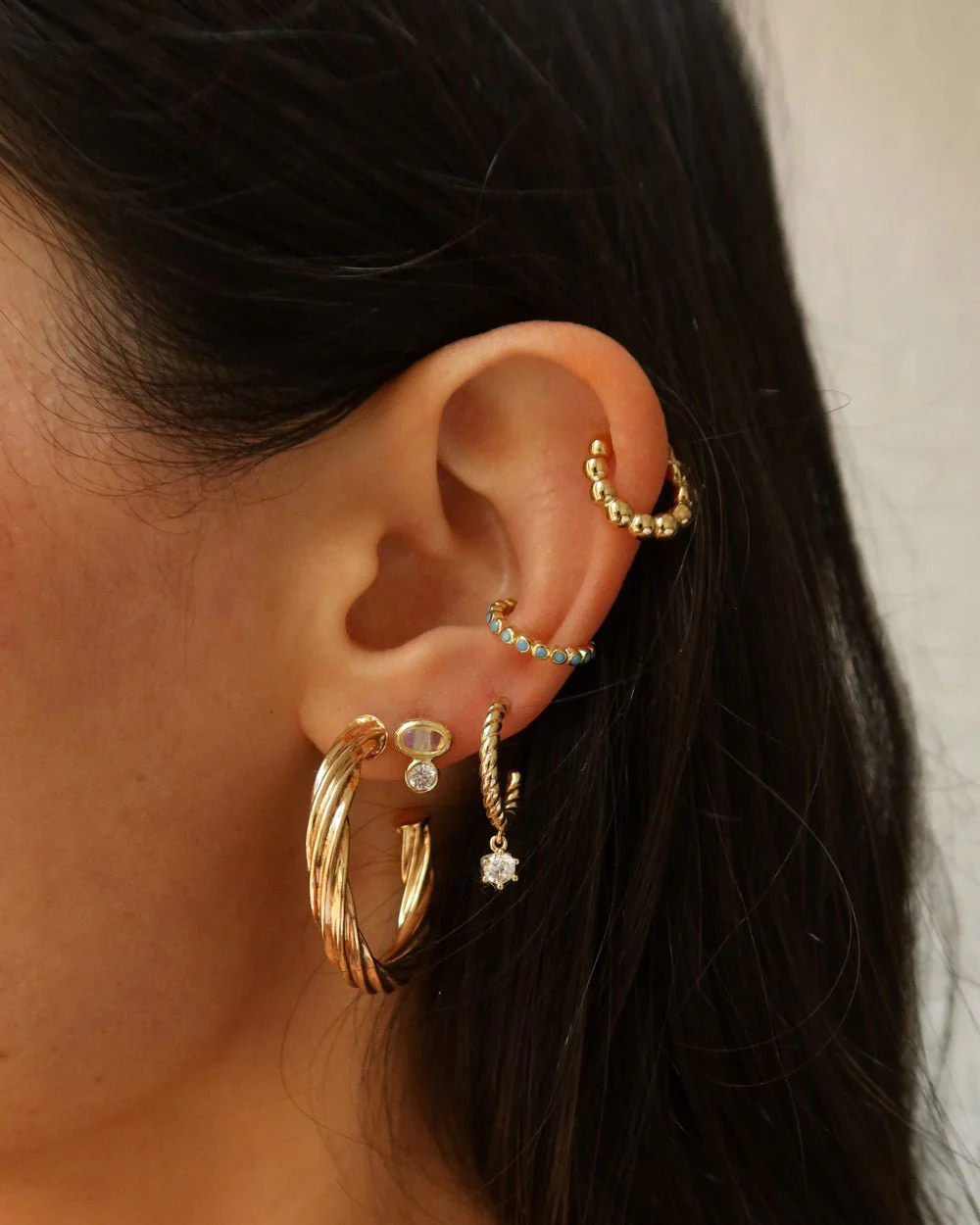 SAVANNAH BRAIDED CZ DROP EARRINGS - Image 3