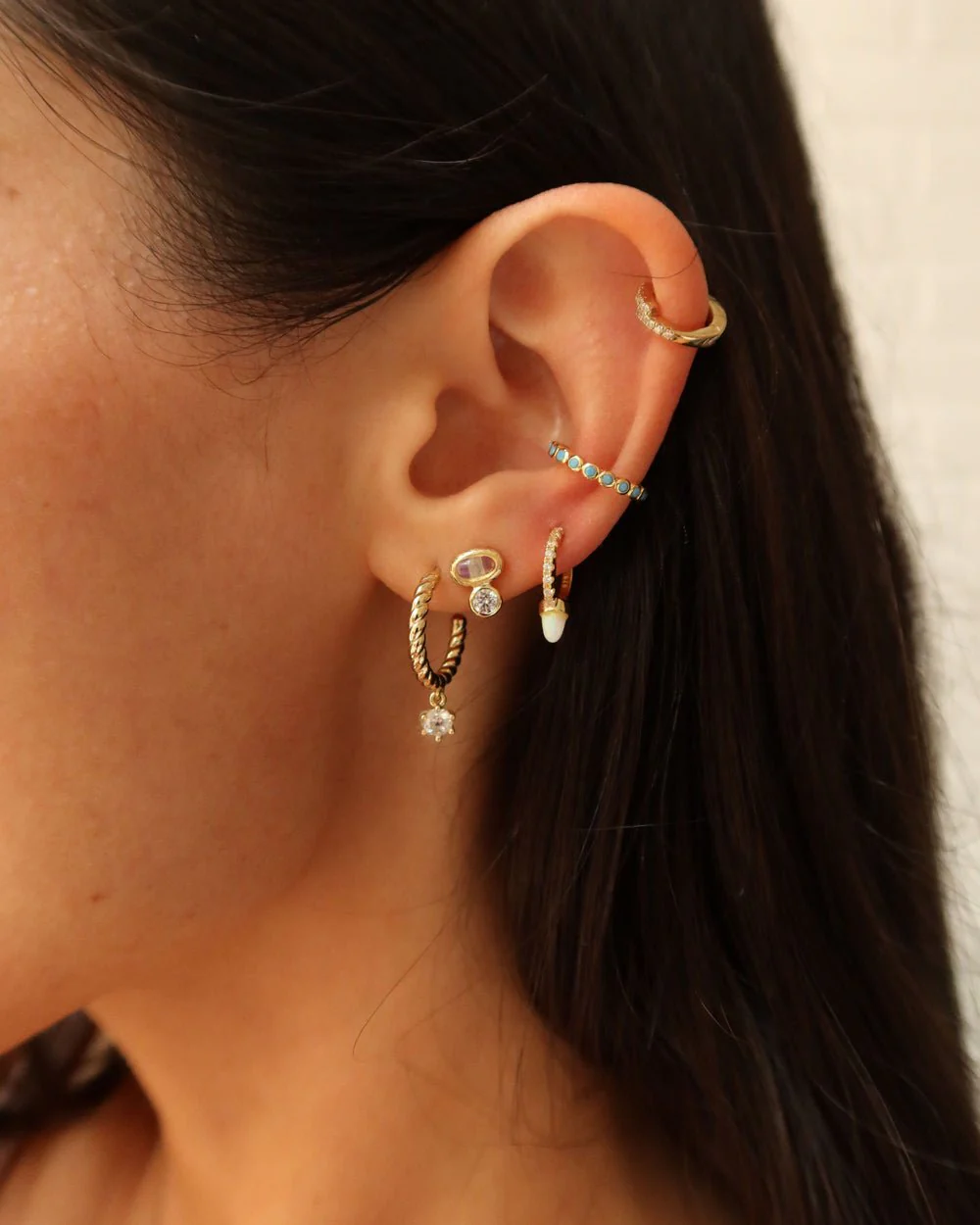 SAVANNAH BRAIDED CZ DROP EARRINGS - Image 5
