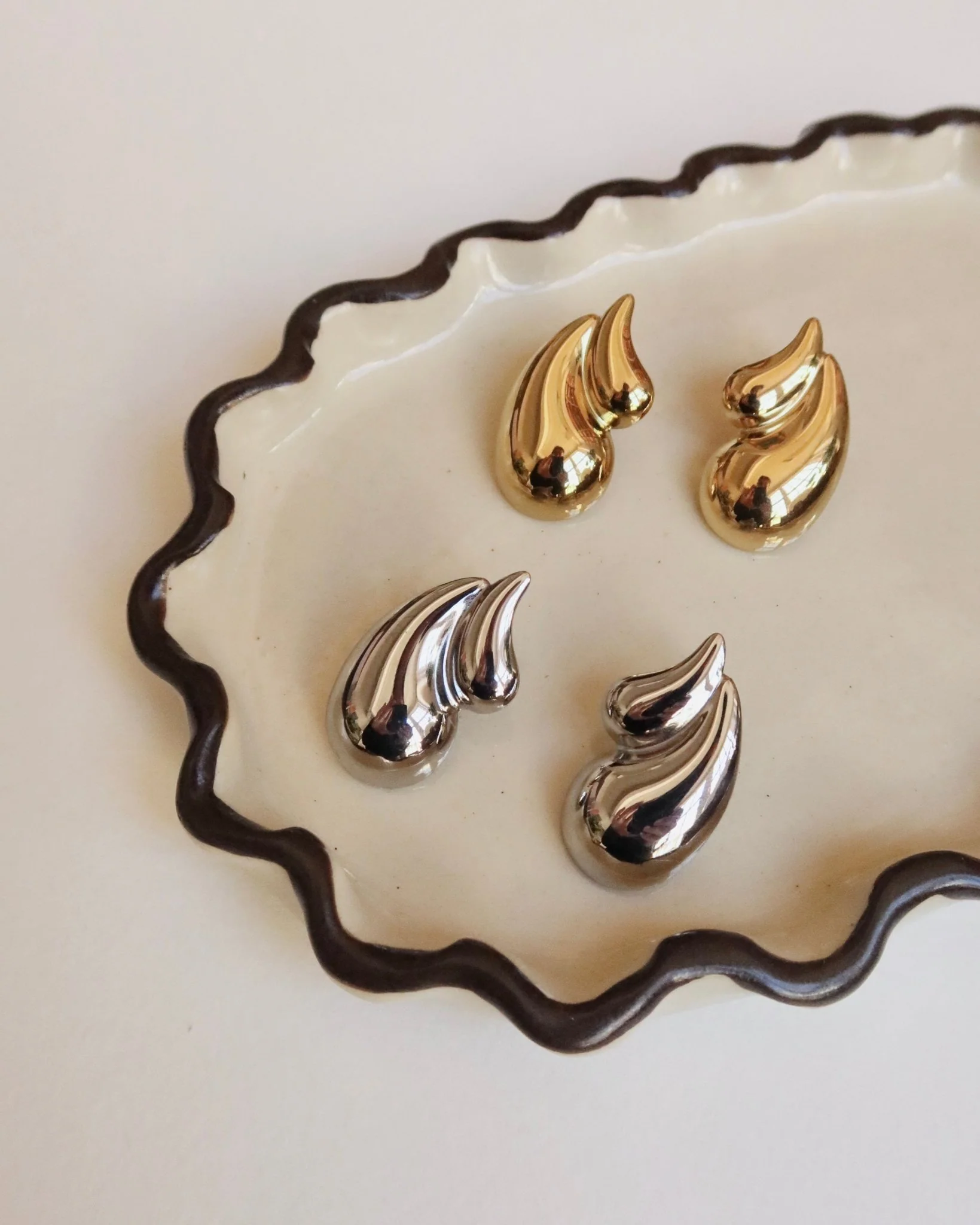 SERENA DOUBLE TEARDROP STATEMENT EARRINGS