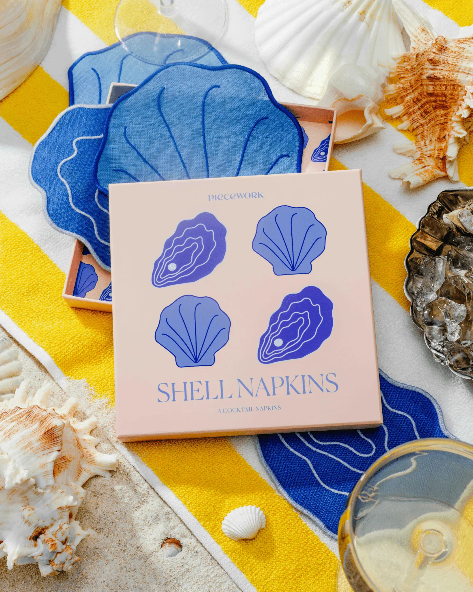 SHELL COCKTAIL NAPKINS (SET OF 4) - Image 3