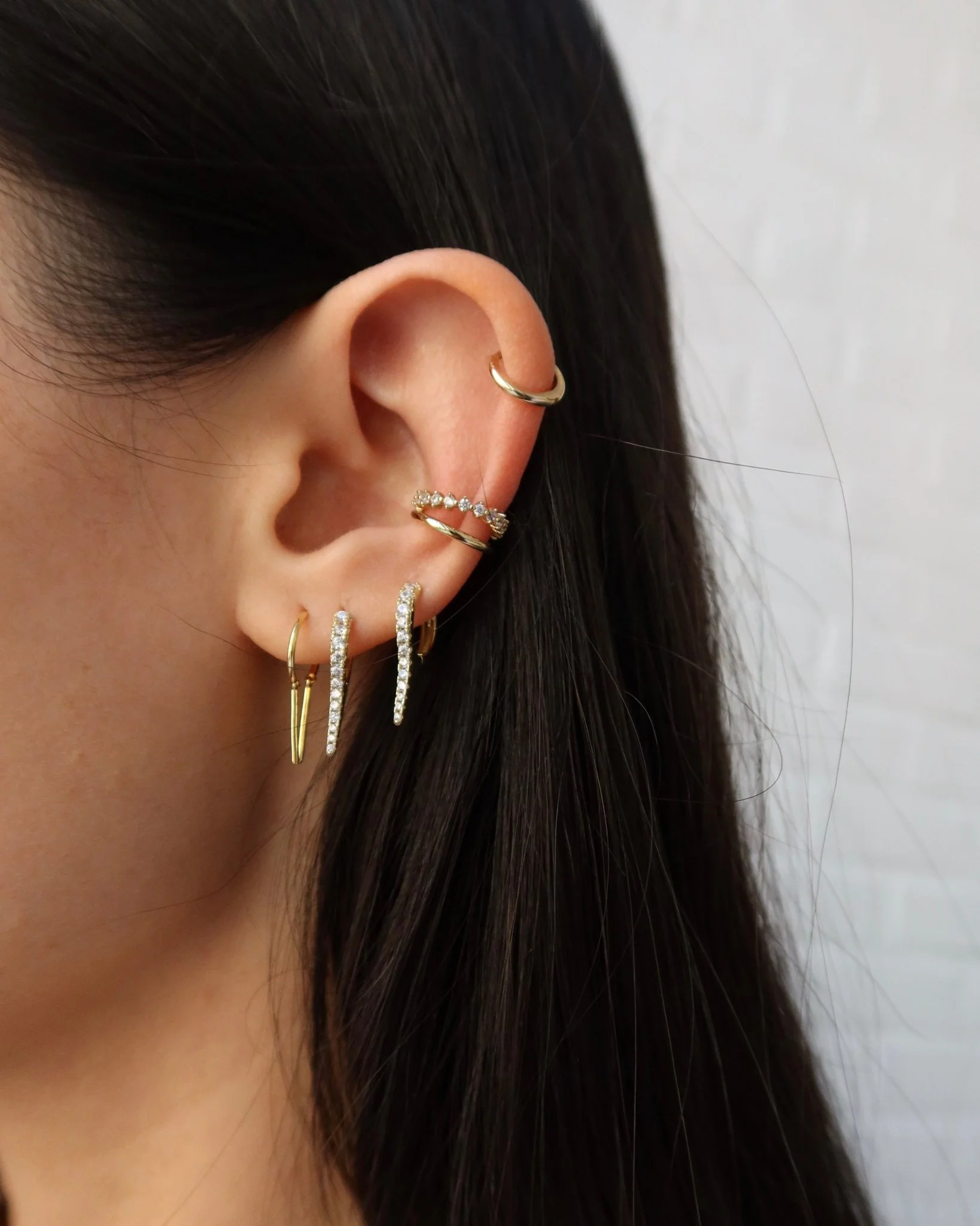 BIRDIE PAVÉ & GOLD DOUBLE EAR CUFF - Image 4